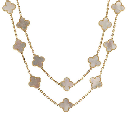 Van Cleef & Arpels Vintage Alhambra mother of pearl and gold necklace