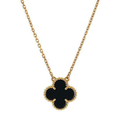 Van Cleef & Arpels Vintage Alhambra onyx and gold necklace