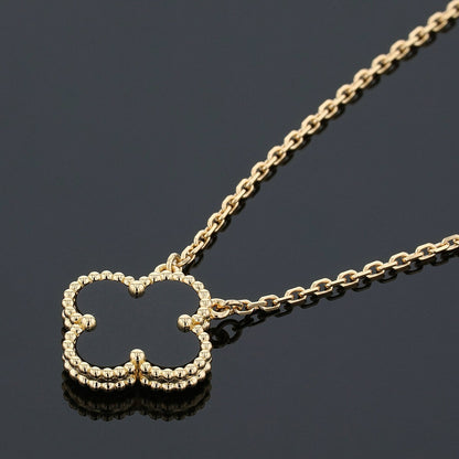 Van Cleef & Arpels Vintage Alhambra onyx and gold necklace