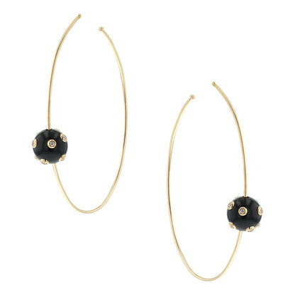 Victoria Casal Tac Tac diamonds, onyx and gold earrings