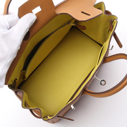 Hermes Birkin 25 Verso Handbag Sesame Brown Togo Leather