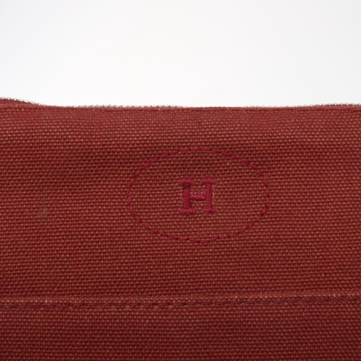 Hermes Bolide Pm Pouch Canvas Red Auth