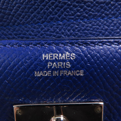 Hermes Epsom Leather Kelly Wallet Ginpaku Chosenbao Bleu Electrique Tri-Fold Long Wallet Blue Electric Blue 7t/phw Epso