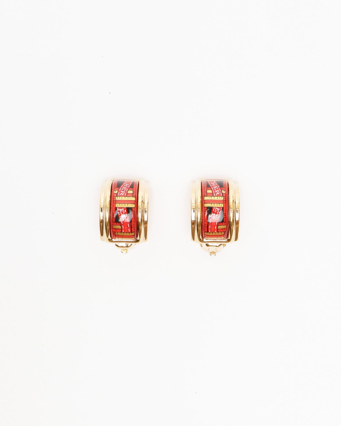Herm�s Eenamel Clip-on Earrings