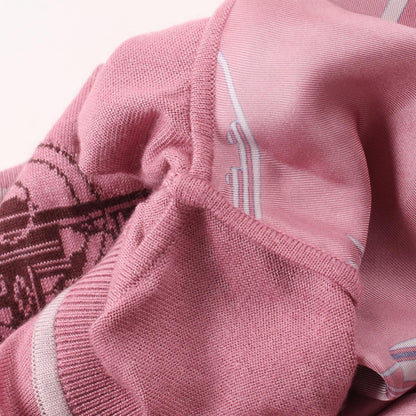 Hermes Twill Laine Ex-libris T-shirt Pink Silk Cashmere 3e 2800d 7