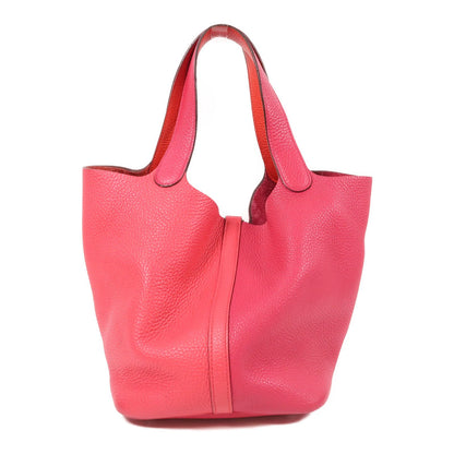 Hermes Clemence Leather Picotin Mm Ginpaku Handmade Bag Rose Extreme Pink Extreme Rose/rough D Taurillon Clemen