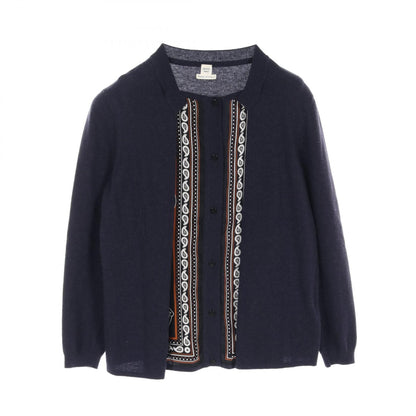 Hermes Les Cles Bandana Cardigan Jacket 67-7762 Silk Wool Navy 