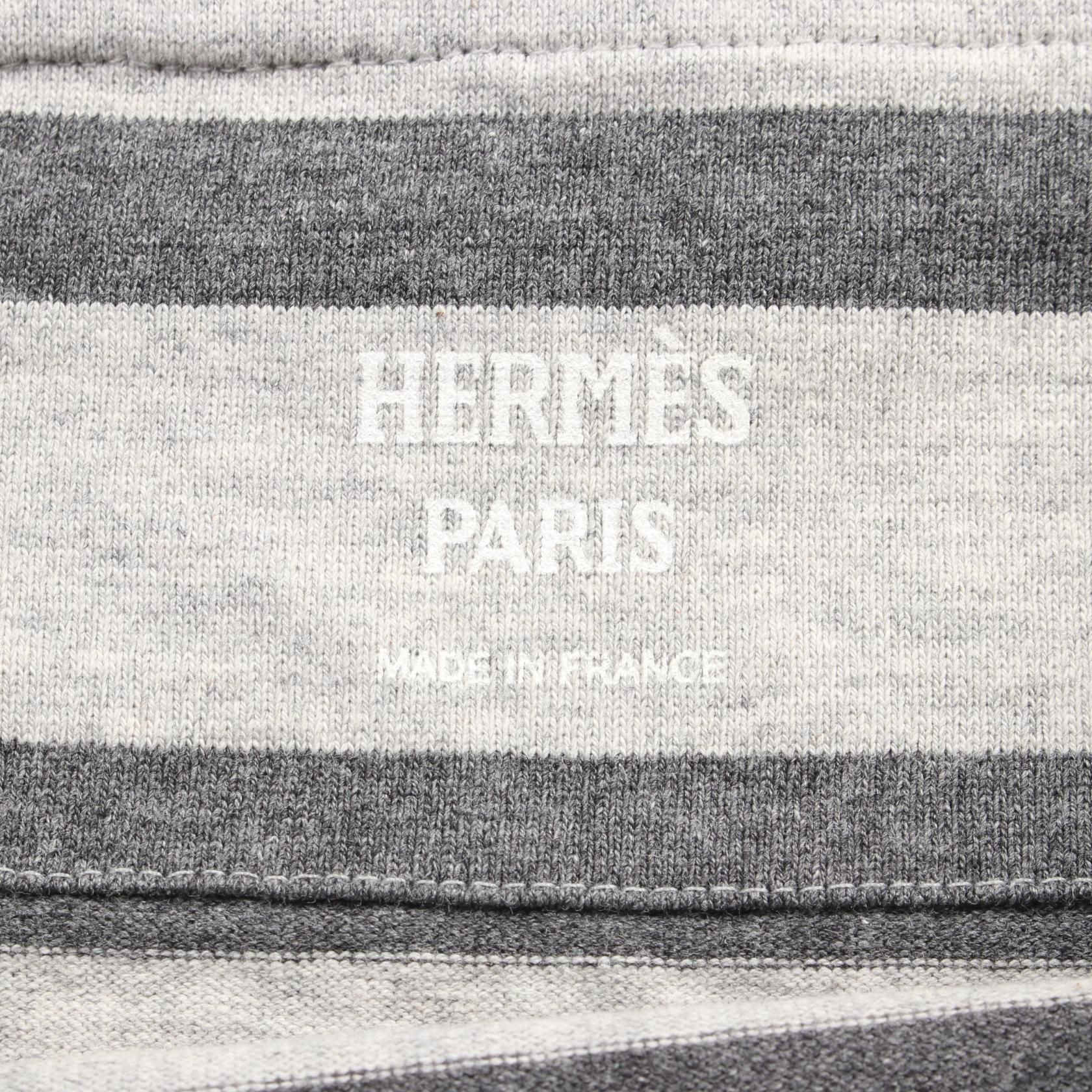 Hermes T-shirt Tops Half Sleeve Cotton Gray 36