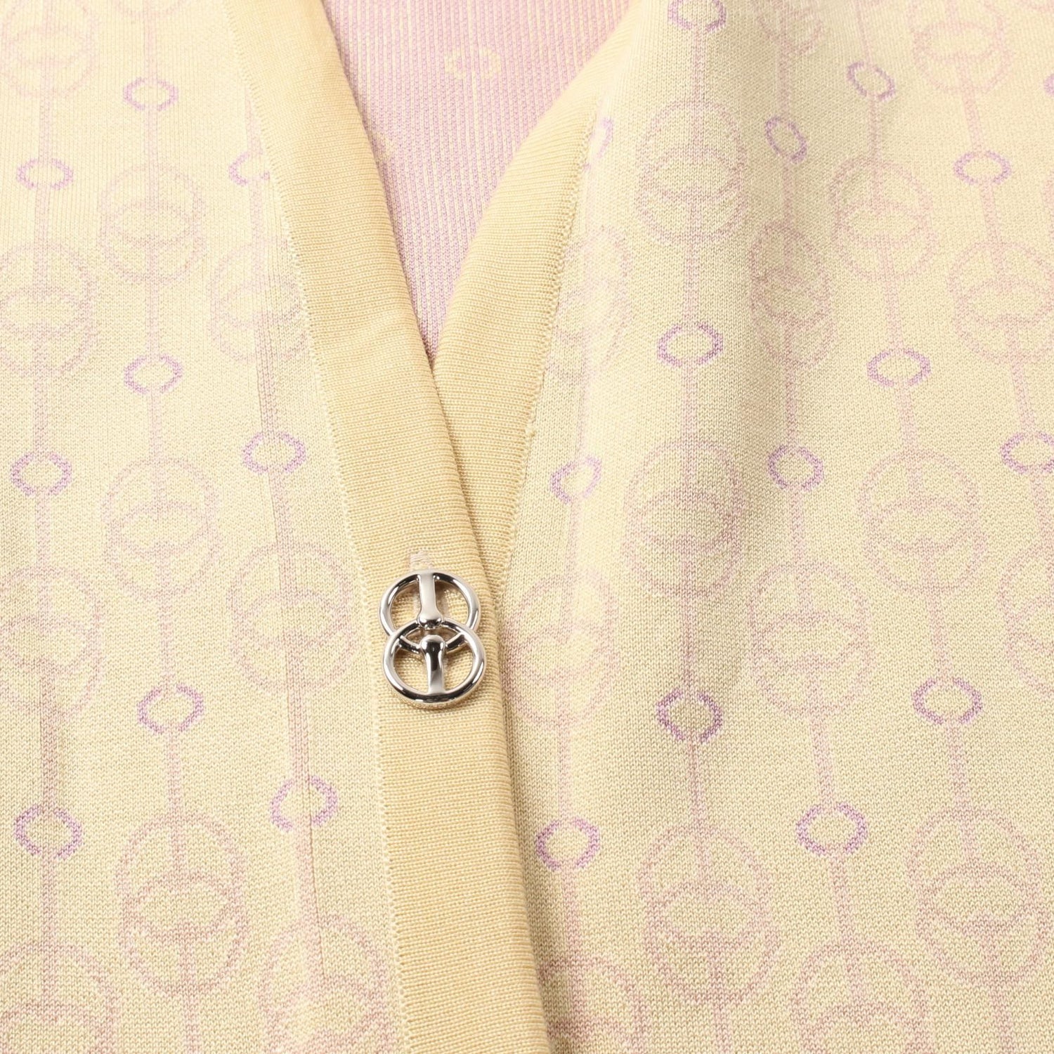 Hermes Culiquetis Cardigan 2e 2103d 4 Silk Nylon Yellow Purple 