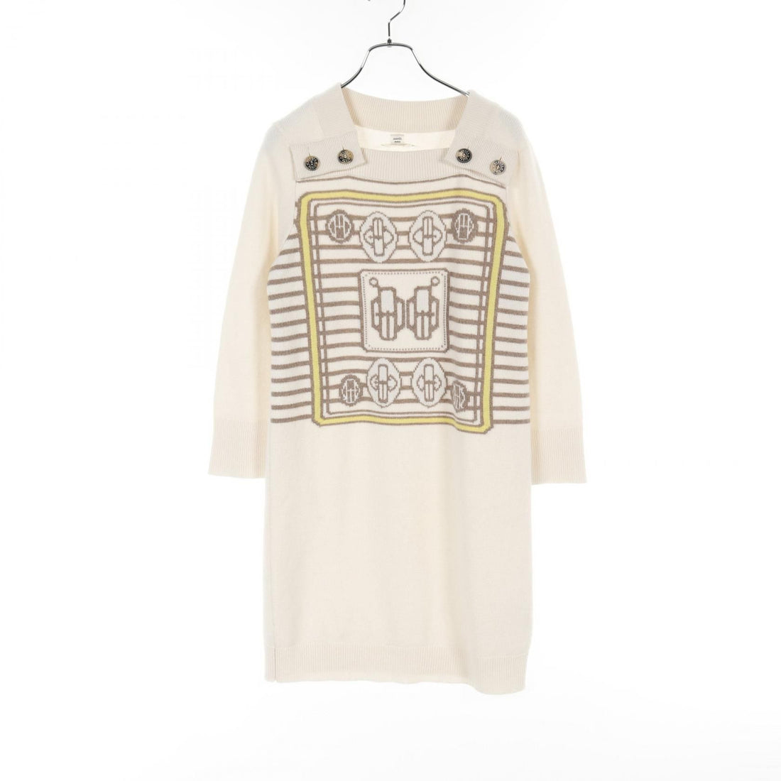 Hermes Bouclerie Moderne Dress 96-7700 Cashmere Beige 36